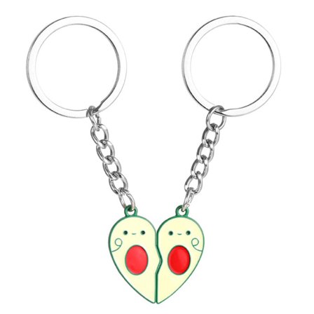 Tecknad Avocado Par Bästa vän Magnetisk Nyckelring Par Bac