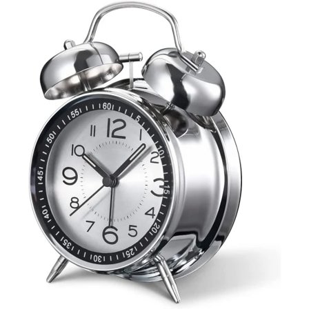 Retro Høylytt Vekkerklokke for Dyp Søvn, 4 Grå Designer Grey