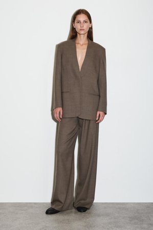 COS Marynarka Bez Klap Z Wełną in Brązowy