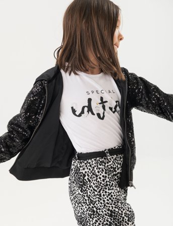 Boboli Stretch Knit T-Shirt - White - 128