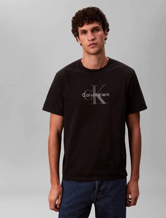 Calvin Klein Jeans Ss Hero Monologo Tee 20S - Black - M