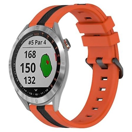 Til Garmin Approach S40 20 mm lodret tofarvet silikoneurrem