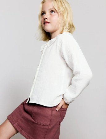 Mango Bambula Embroidered Blouse - White - 4-5