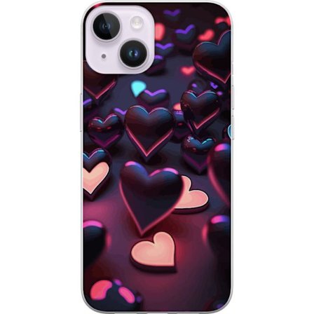 Kompatibelt Mobildeksel til Apple Apple iPhone 15 Plus Midnattshjerter