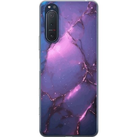 Kompatibelt Mobilskal till Sony Xperia 5 II Lila marmormönster