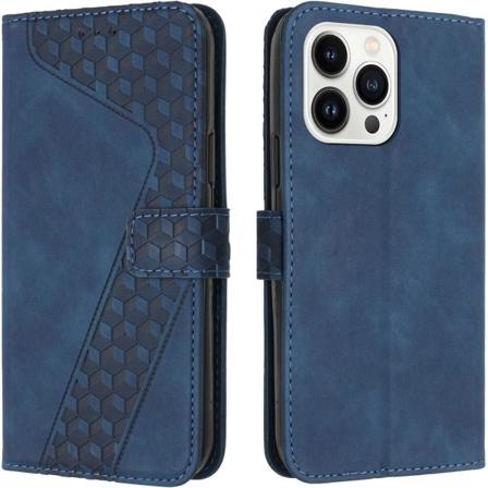 Etui til iPhone 13 Pro Max med kortholder, PU-deksel Kickstand Magnetlås Støtsikkert deksel (blå)