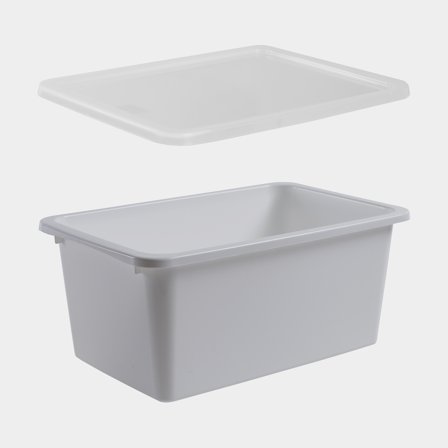 Opbergdoos met deksel Nordiska Plast Store It, wit, 285 x 185 x 125 mm, 5 liter