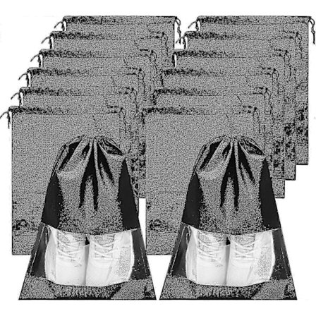 12 stk. skoposer til rejser - Store støvtætte snøreposer til sko, pakningsorganisatorer til mænd og kvinder TVX