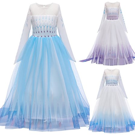 Frozen 2 Queen / Elsa / Cosplay Party Dress Up för tjejer Cosplay Gradient blue
