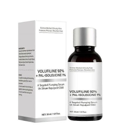 2026-1-5x Volufiline 92% + Pal-Isoleucin 1% Plumping Vandfrit Serum, Volufiline Serum, Ansigtspleje til Tab af Volumen, Hudelasticitet, 30 ml