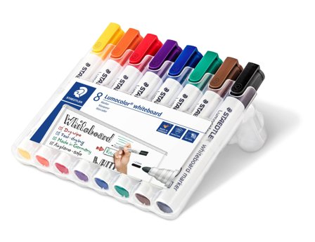 Staedtler Whiteboard merkepenn Lumocolor rund 2mm assortert