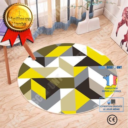 Teppe - TD - Rund - Moderne - Anti-skli - 120 cm - Rød