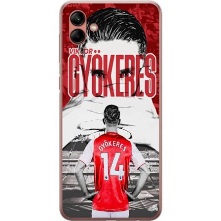Yhteensopiva Puhelinkuori Samsung Galaxy A04 Viktor Gyökeres Arsenal - Jalkapallomotiivi paidalla numerolla 14 areenalla
