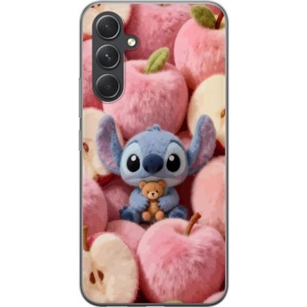 Yhteensopiva Puhelinkuori Samsung Galaxy A55 Stitch vaaleanpunaisten pörröisten omenoiden joukossa, joissa on teddy ja söpö kawaii-esteettisyys