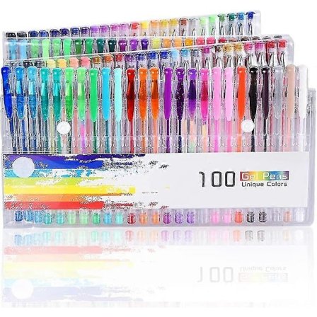 100 stycken glittergelpennor Gelpennor Set Flerfärgade Gelpennor Set Perfekt för Vuxna Färgbok Rita Färgbok
