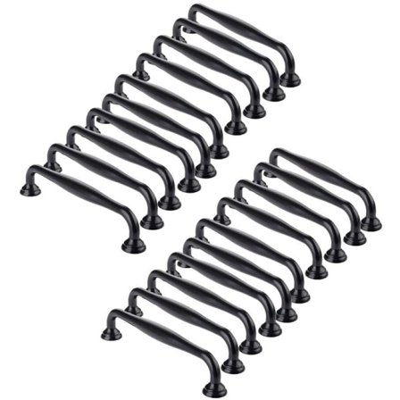 20 Sorte Dørgreb, Køkkenskab, Skuffer, Soveværelsesgreb Mellemafstand 96mm (20-Rørsmodel -96 Hulcenterafstand) Hvid