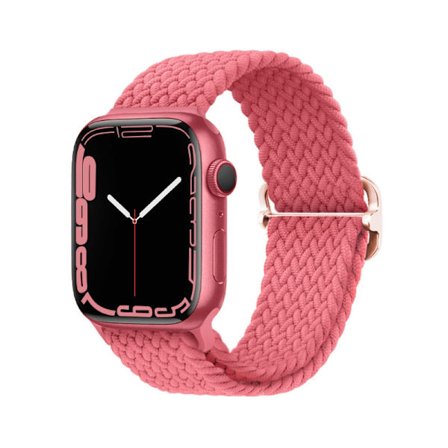 Flätat Armband för Apple Watch 42/44/45 mm Rosa M