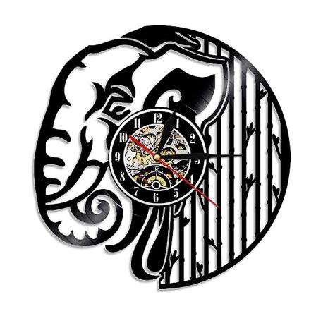 Musikvynil väggklocka - Elefantstam Vinyl väggklocka - Vinylklocka - Vardagsrumsväggdekor - Unika presenter till musikälskare