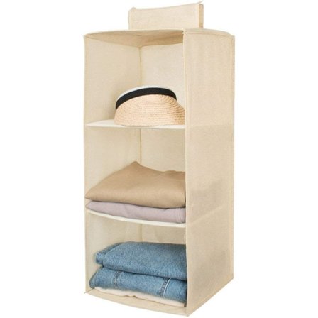 Garderob för förvaring av linne i 3 våningar (beige)