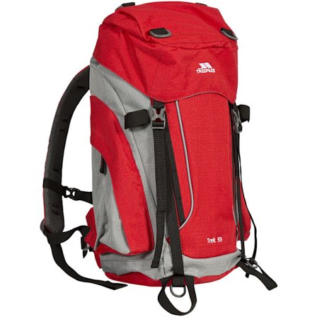 Trespass Trek 33 Ryggsäck (33 liter) One Size Röd Ton