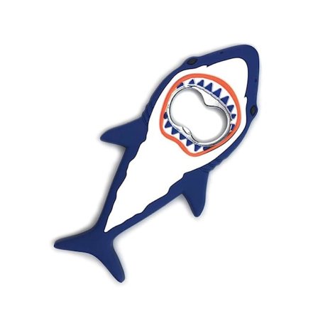 Ølflaskeåpner i hai-form, kreativ kjøleskapmagnet (1 stk, blå)