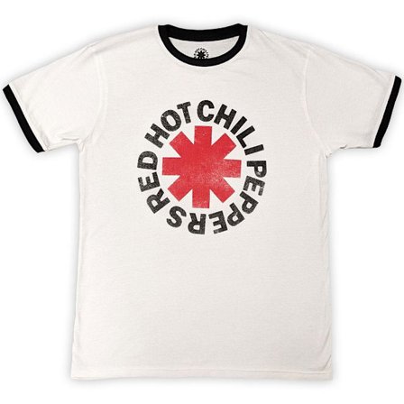 Red Hot Chilli Peppers Unisex Vuxen Ringer Logotyp T-Shirt S Vit