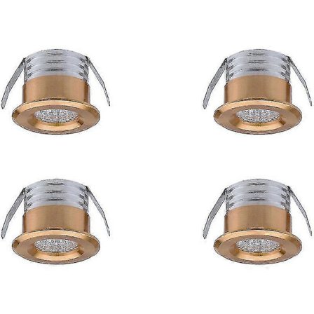 Sæt af 4 Mini Indbyggede LED-Spots, 3 W, Varmt Hvidt Guld
