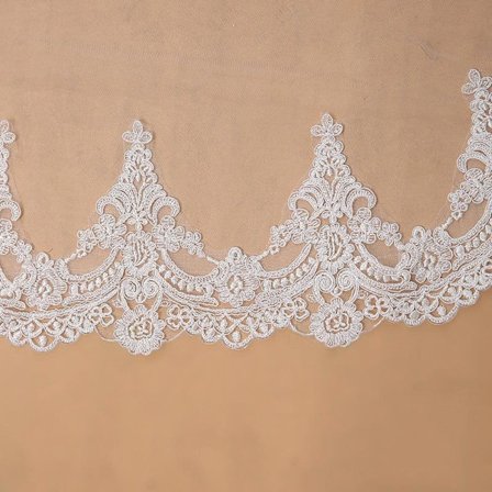 Brude slør, langt, elfenbenshvitt, gulvlengde, 3 m, elegant, enkelt