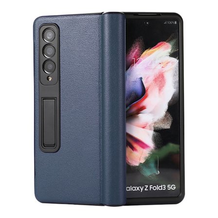 Samsung Galaxy Z Fold 3 Mobilskal Fodral Läder - Blå