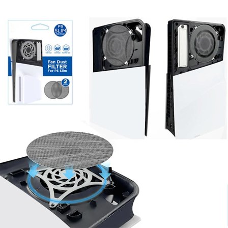 Dammskyddsnät för PS5-konsol, Fläkt Dammfilter Anti-Husdjurs Hår Barriär för PS5 Slim Konsol Inre Kompatibel med Skiva/Digital Utgåva