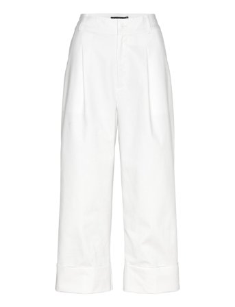 Lauren Ralph Lauren Double-Faced Stretch Cotton Ankle Pant - White - 34