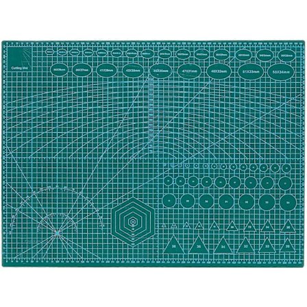 A2 Selvhelende skæremåtter - Dobbeltsidet skridsikker overflade - Selvhelende kvalitet - Skæremåtte til håndværk, stof, quiltning, syning, 