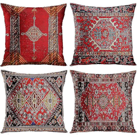 Kastepudebetræk Geometrisk Persisk Kilim Hjemmeindretning Sæt Med 4 Orientalske Ikat Pudebetræk Dekorative -aa