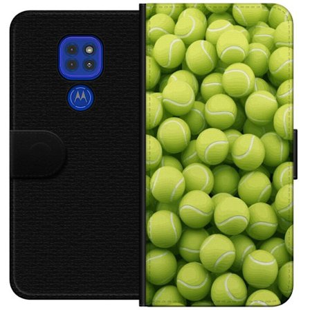 Kompatibel Tegnebogsetui til Motorola Motorola Moto G9 Play MÃ ̧nster af grÃ ̧nne tennisbolde i hÃ ̧j detalje, sporty motiv med gentagende tekstur og 