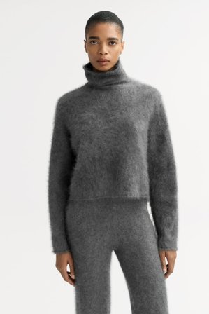 Soft Goat - Brushed turtleneck - Women cashmere sweater - XS - Grey