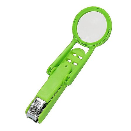 Bærbar neglesaks med forstørrelsesglass Flip forstørrelsesglass neglesaks for baby gammel mann finger tå manikyr pedikyr verktøy(grønn)