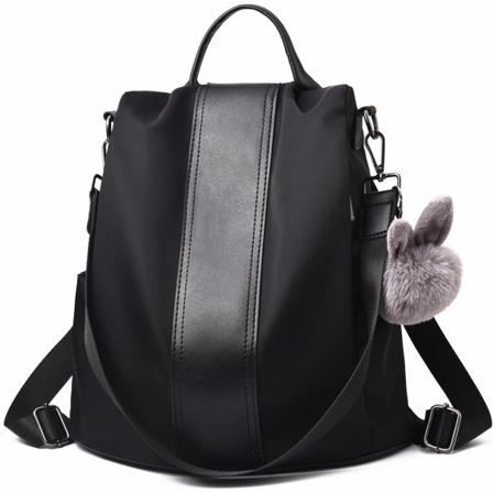 Kvinders Rygsæk Damer Rygsæk Vandtæt Nylon Skole tasker Anti-tyveri Daypack Skuldertasker, Sort Black
