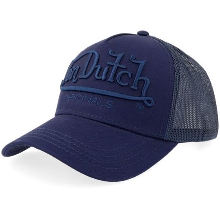 Von Dutch - Blå trucker Keps - Embroidery Logo Black A-Frame Trucker @ Hatstore