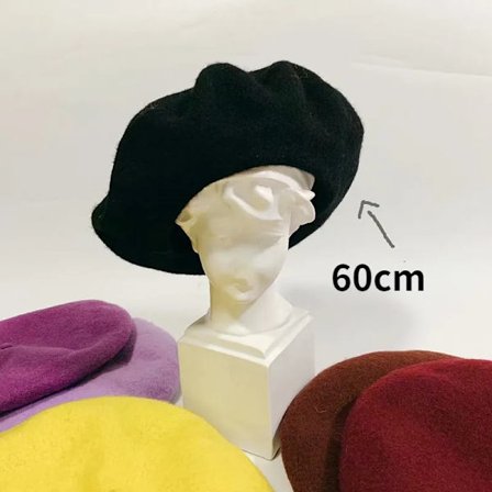 Big Size Wool Beret Women Men Large 60cm Size Berets Warm Unisex French Style Winter Hat Female Painter Cap