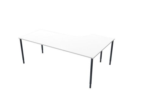 LANAB DESIGN Skrivbord Vänster 200x120cm vitlaminat/svart - Lyreco - Kontorsmöbler och inredning > Bord och hurtsar > Skrivbord - Fasta