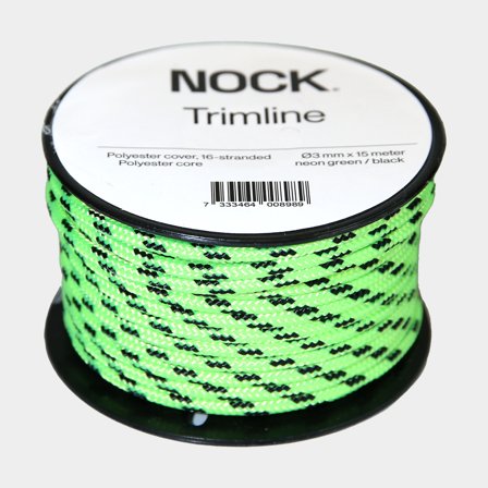 Cordage en polyester NOCK Trimline, âme en polyester, gaine en polyester tressée 16, néon/noir, Ø2 mm x 30 mètres