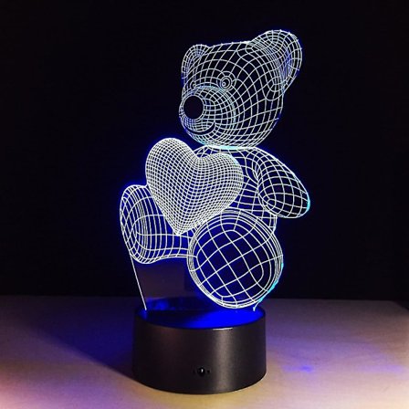 3D Optisk Illusion Lampe Led 7 Farver Touch Switch Skiftende Natlys Til Soveværelse Hjem Dekoration Bryllup Fødselsdag Jul