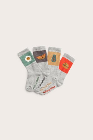 Kappahl | Mönstrade strumpor i 4-pack | Ljusgrå