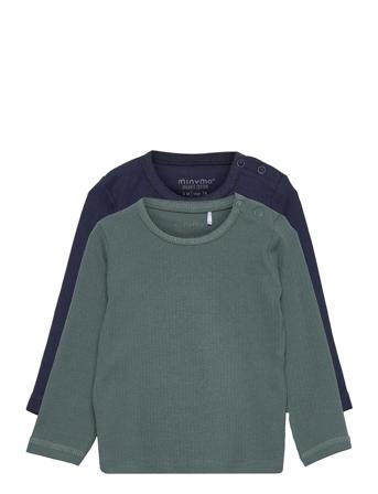 Blouse Ls T-shirts Long-sleeved T-shirts Sininen Minymo