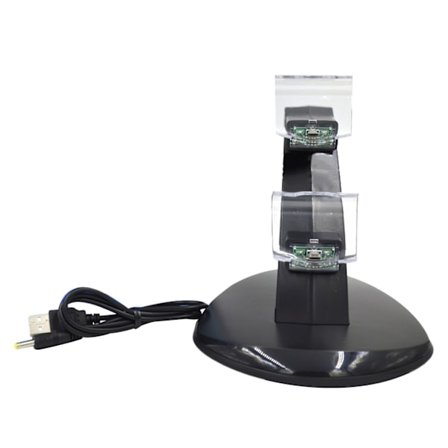 PS4 Handkontroll Laddare Dubbel Dockningsstation med Indikatorlampa för PS4 Slim Multipel Skydd