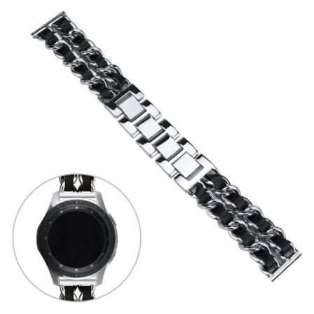 20mm rostfritt stål klockarmband - silver / svart Svart