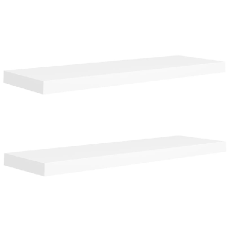 vidaXL Svävande vägghyllor 2 st vit 80x23,5x3,8 cm MDF Vit