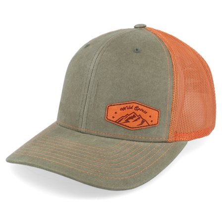 Wild Spirit - Green - trucker - Cap - Small Mountain Orange Patch Dark Loden/Terracotta Trucker - Hatstore