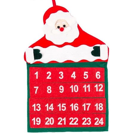 DIY Kalender Adventskalender Kit Filt Stoff Nedtellingstre med 24 Lommmer for Juleleker Juledekorasjoner Hengende Dekor (LGL)