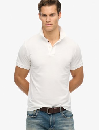 Superdry City Pique Polo - White - XXXL